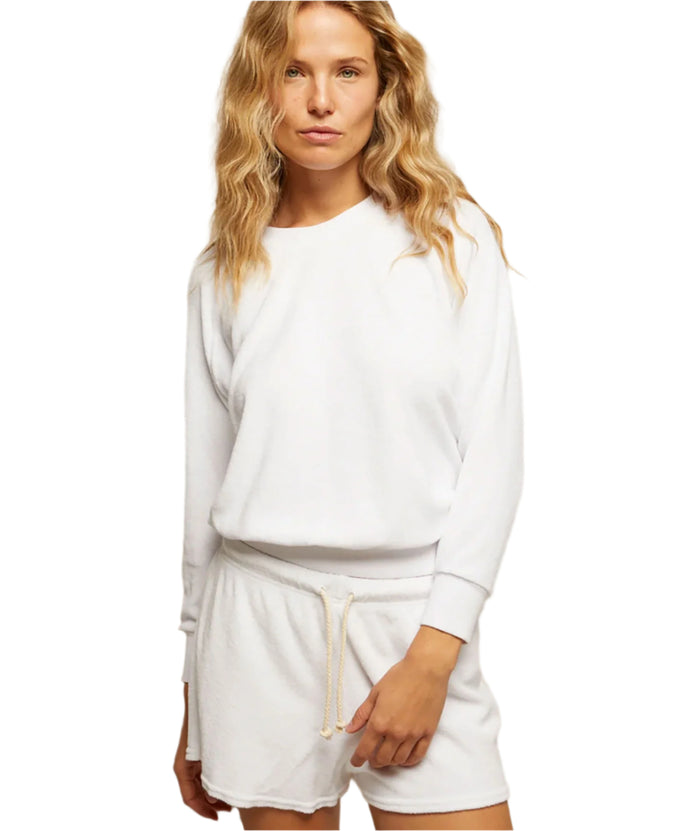 Perfect White Tee Women Saylor Loop Terry Sweatshirt Distressed/seasonal womens Perfect White Tee White Juniors/Women XS