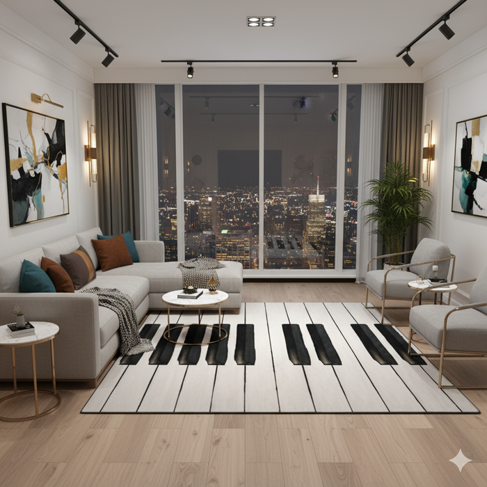 Piano Keys Area Rug