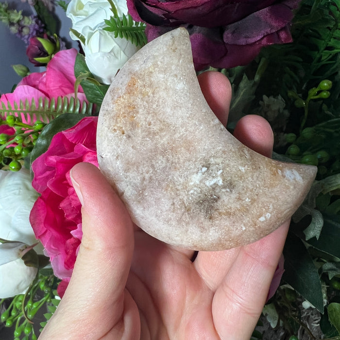 Pink Amethyst Crescent Moon