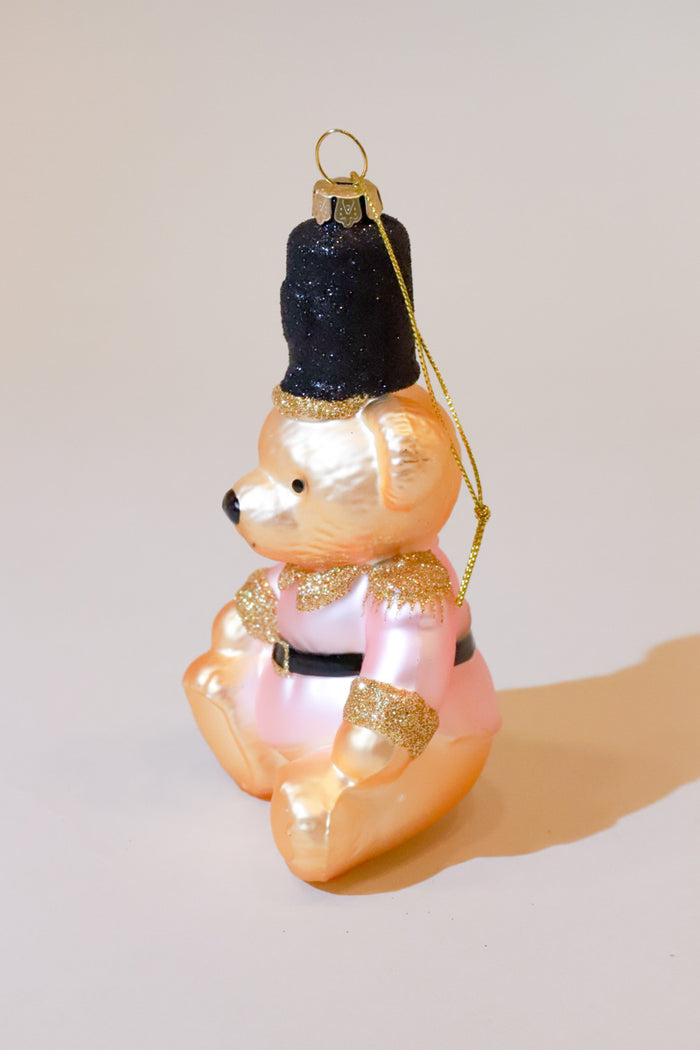 Pink Bear Glass Ornament