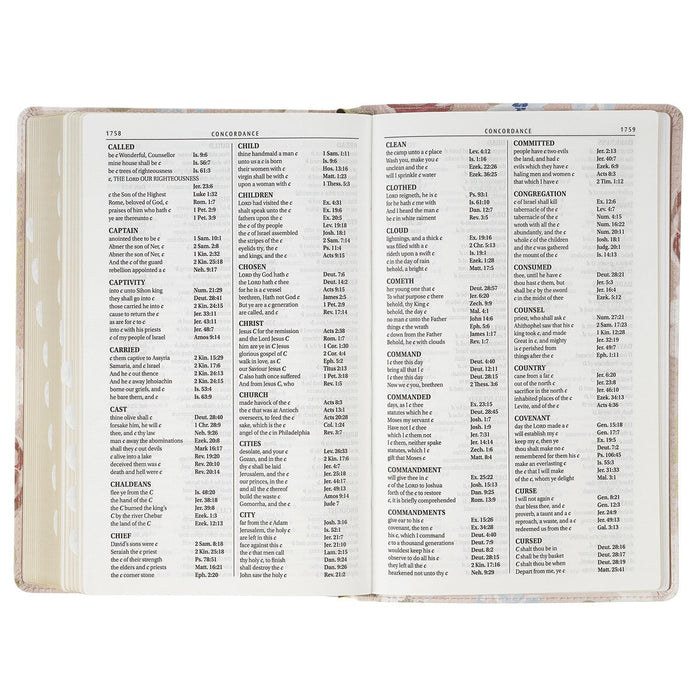 Pink Floral Faux Leather Giant Print Standard-Size King James Version Bible with Thumb Index