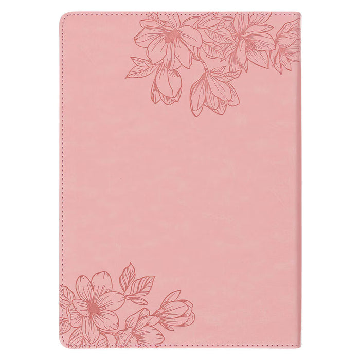 Pink Magnolia Faux Leather Spiritual Growth Bible