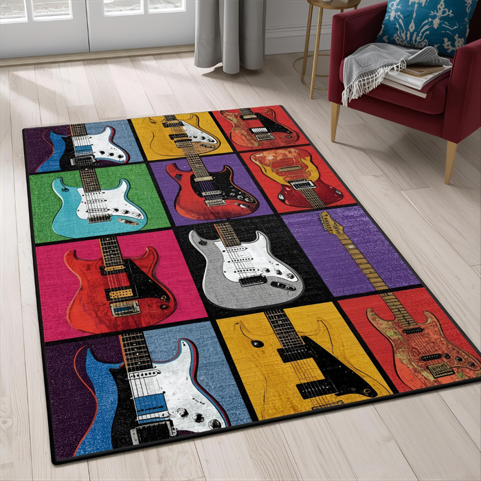 Pop Art Guitar Area Rug