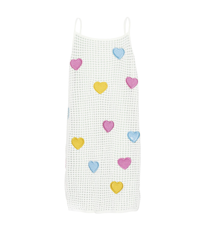 PQ Girls Olivia Cover Up Hearts Distressed/seasonal girls PQ Girls White Y/XS (6X)