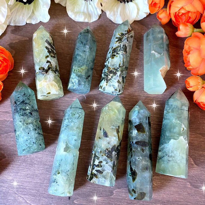 Prehnite with Epidote Tower
