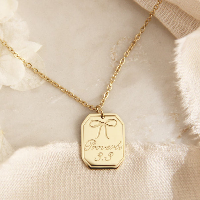 Proverbs 3:3 Necklace- Gold
