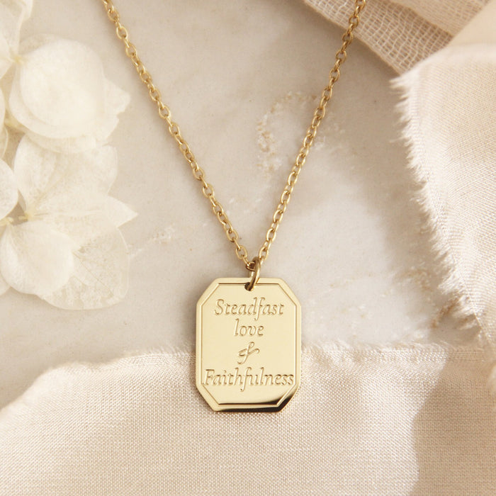 Proverbs 3:3 Necklace- Gold