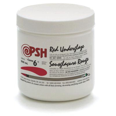 PSH CONE 6 RED UNDERGLAZE