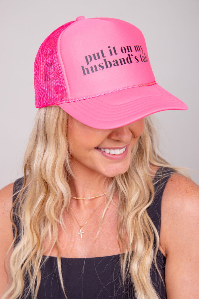 Put It On My Husband's Tab Trucker Hat