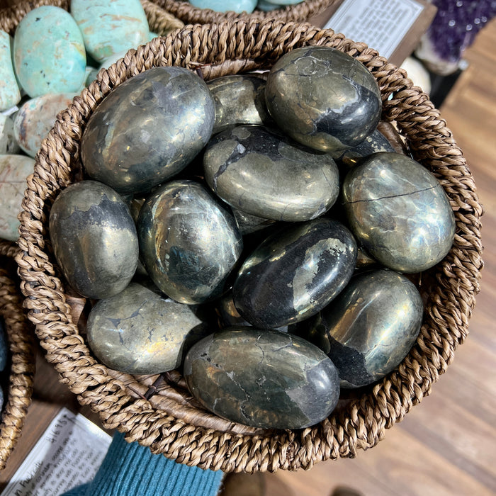 Pyrite Palm Stone