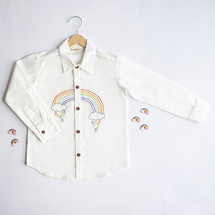 Rainbow Embroidered Shirt - White (1-14 Years)