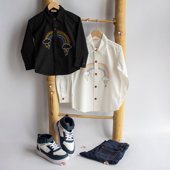 Rainbow Embroidered Shirt - White (1-14 Years)