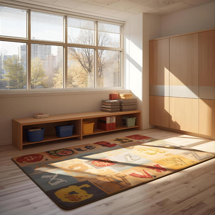 Rainbow Letters Area Rug