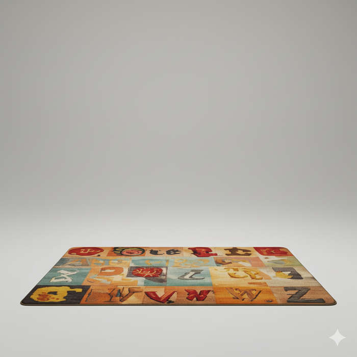 Rainbow Letters Area Rug