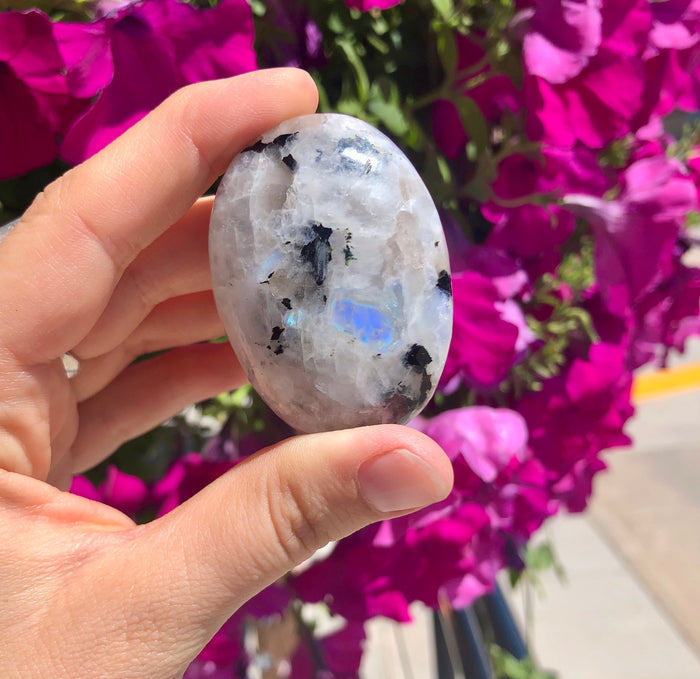 Rainbow Moonstone Palm Stone