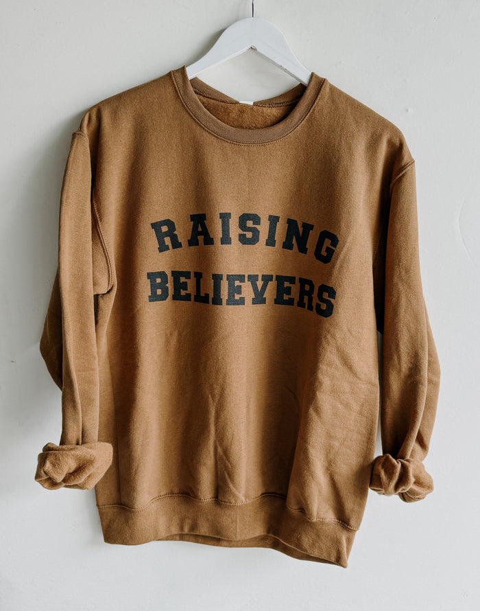 Raising Believers Graphic Sweatshirt- Pecan