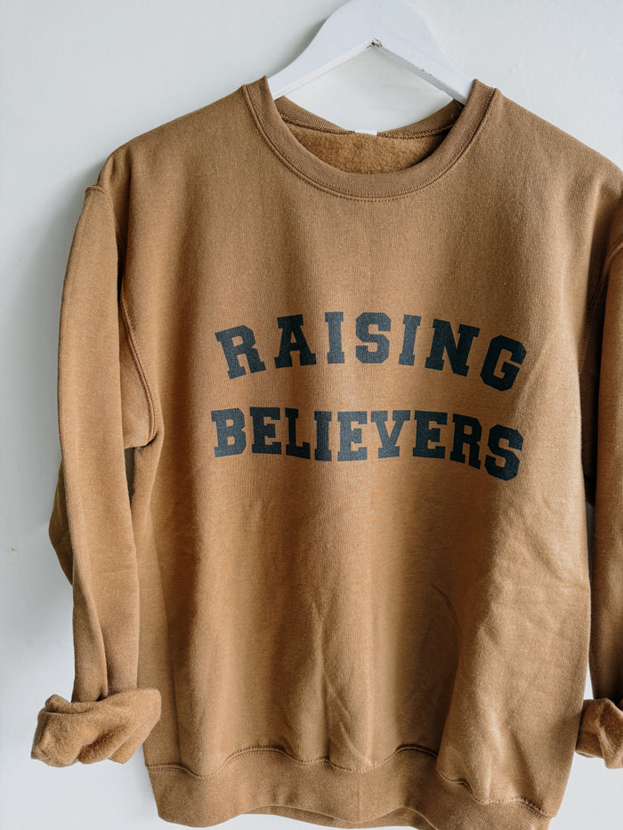 Raising Believers Graphic Sweatshirt- Pecan