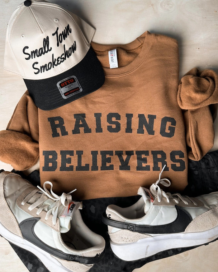 Raising Believers Graphic Sweatshirt- Pecan