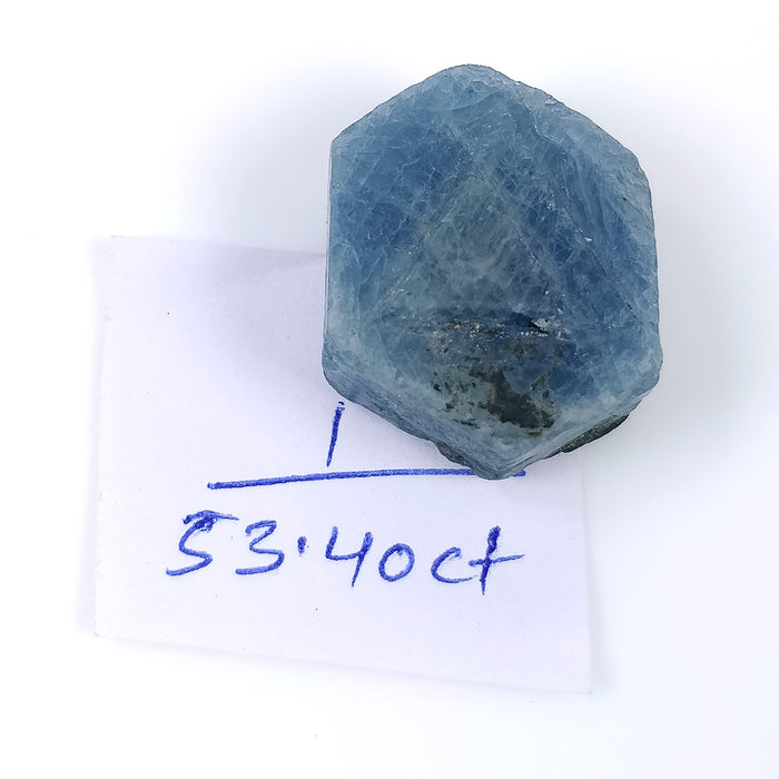 RECORD KEEPER Blue SAPPHIRE Gemstone Crystal : 53.40cts Natural Untreated Unheated Triangle Formative Sapphire Specimen 22*18mm 1pc