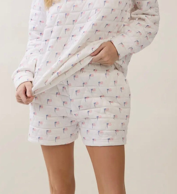 RESTOCK :: All-American Quilted Shorts- White