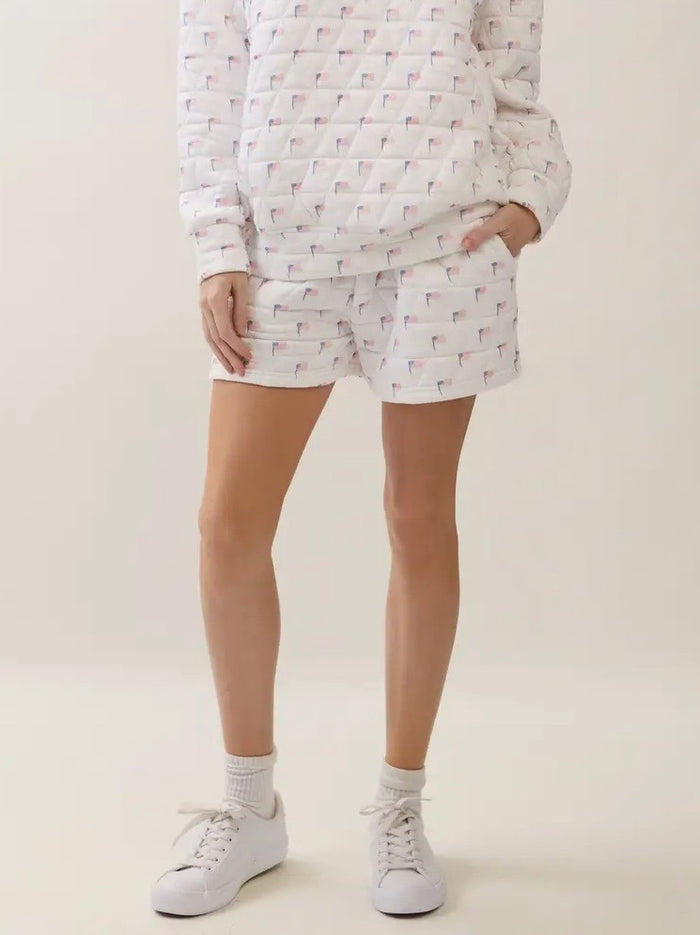 RESTOCK :: All-American Quilted Shorts- White