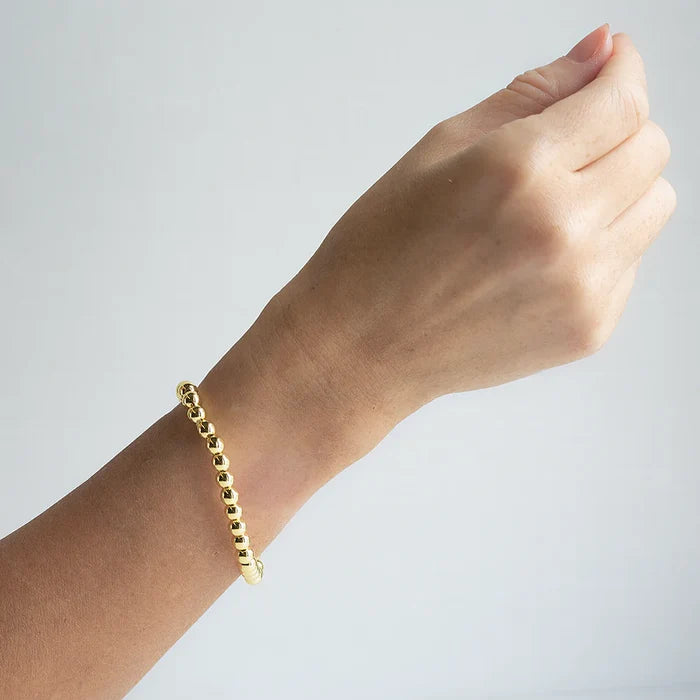 RESTOCK :: Gilded Gold Beaded Bracelets-Gold, 6mm, Smooth