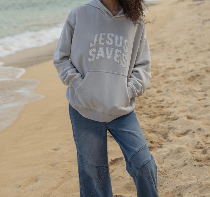 RESTOCK :: Jesus Saves Fog Grey Unisex Hoodie