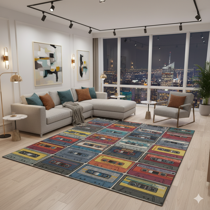 Retro Cassette Tape Area Rug