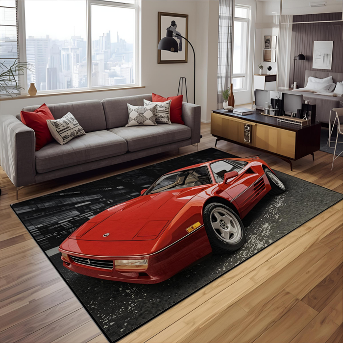 Retro Sports Car Area Rug