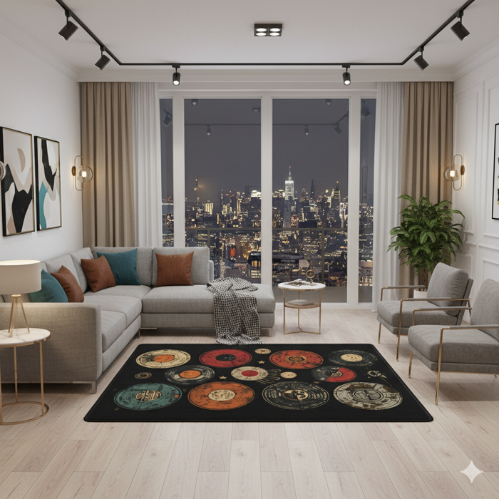Retro Vinyl Area Rug