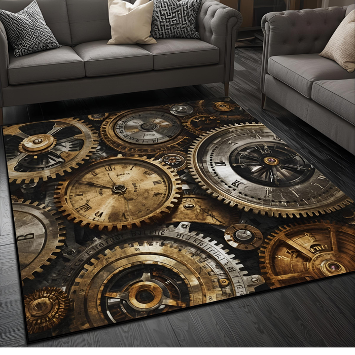 Retro Watch Parts Area Rug
