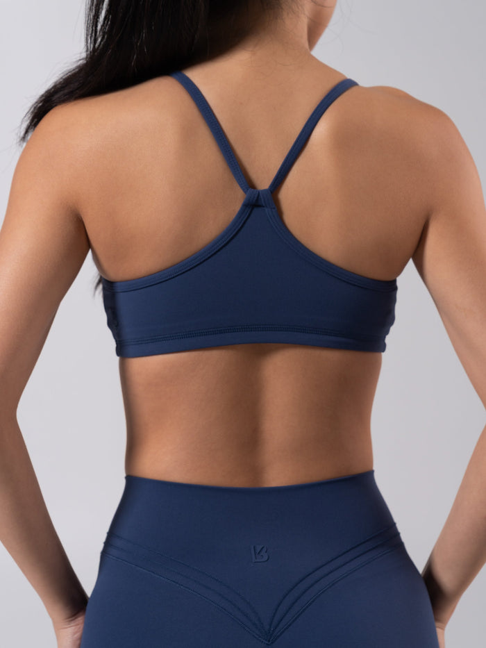 Reversible Sports Bra - Baked Blue and White