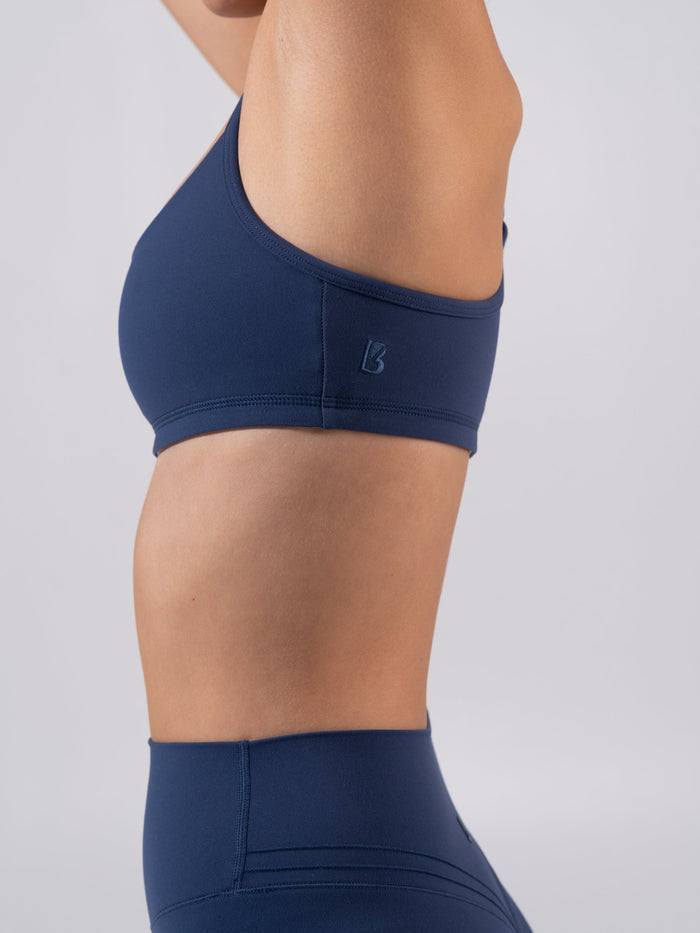 Reversible Sports Bra - Baked Blue and White