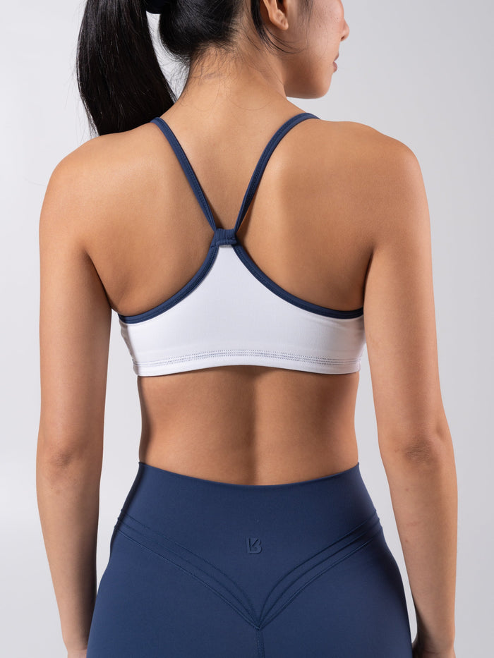 Reversible Sports Bra - Baked Blue and White