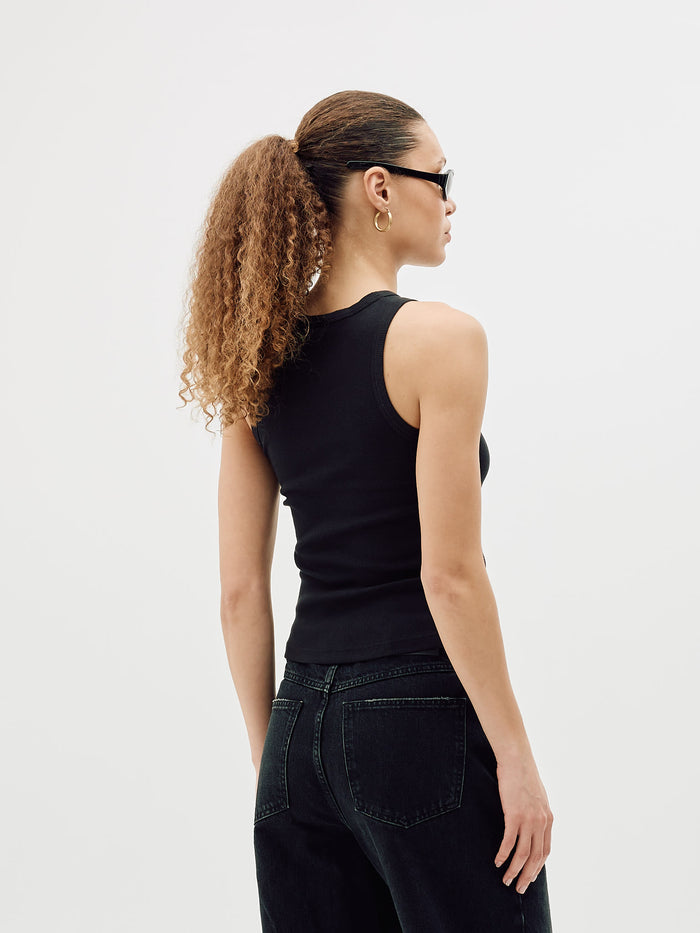 Rib Tank Top, Women - Black