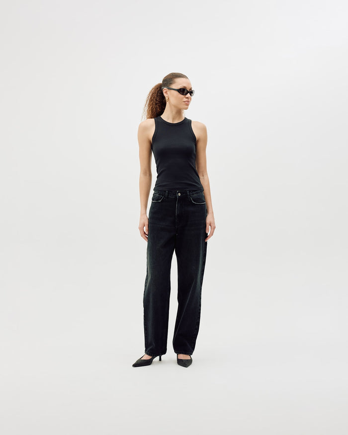 Rib Tank Top, Women - Black