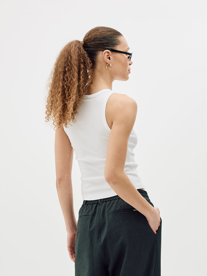 Rib Tank Top, Women - White