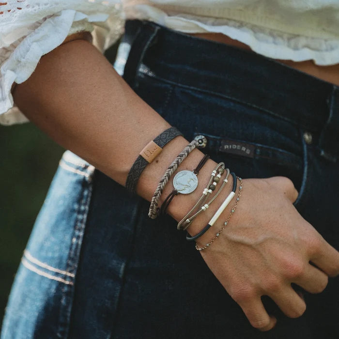 "Roam" Buffalo Charm Hair Tie Bracelets