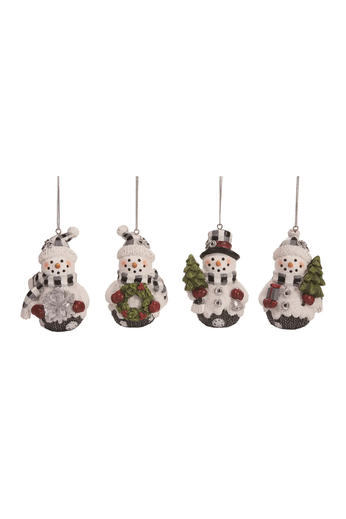 Rosy Snowman Ornament