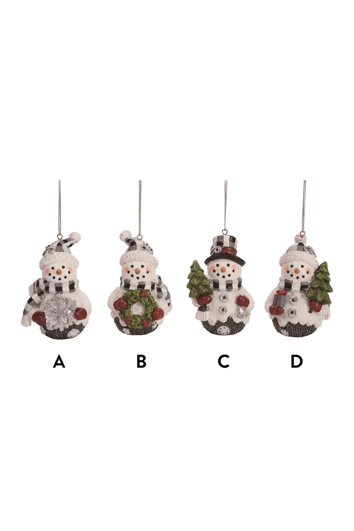 Rosy Snowman Ornament