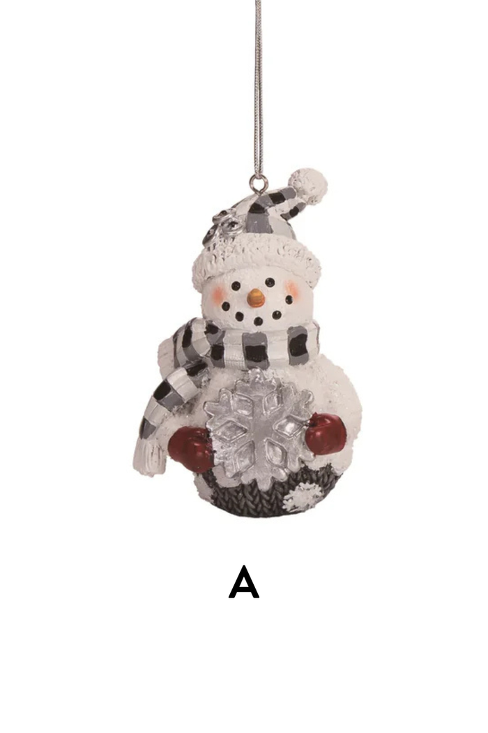 Rosy Snowman Ornament