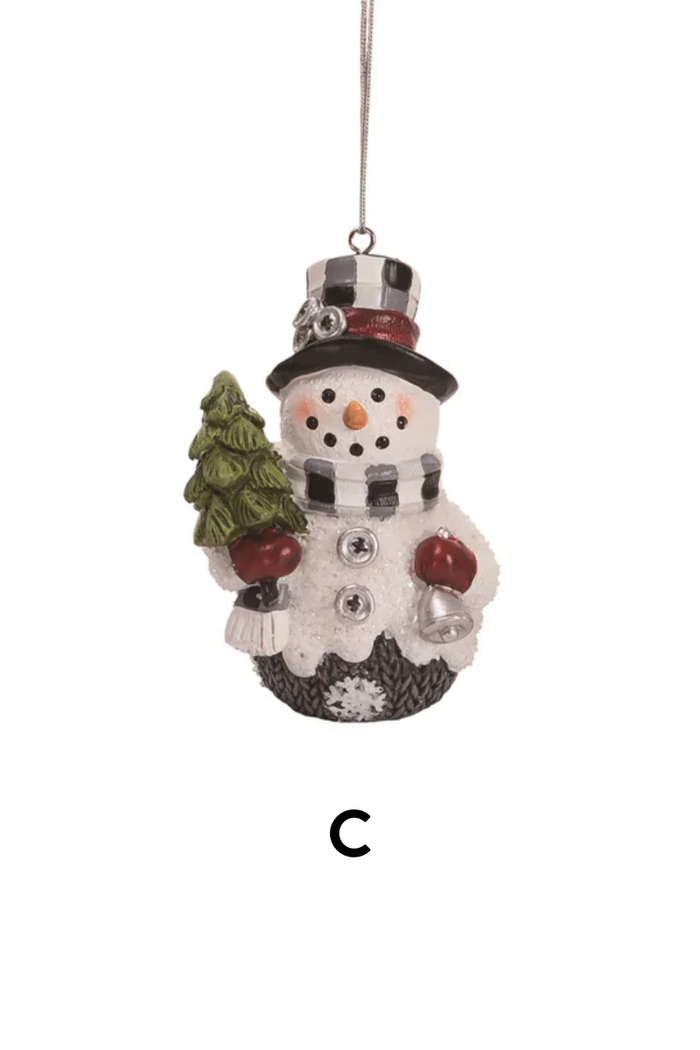 Rosy Snowman Ornament