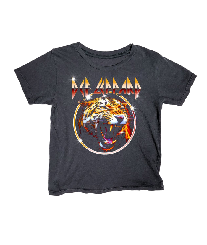 Rowdy Sprout Girls Def Leppard Roar Tee Distressed/seasonal girls Rowdy Sprout Black Y/S (7/8)