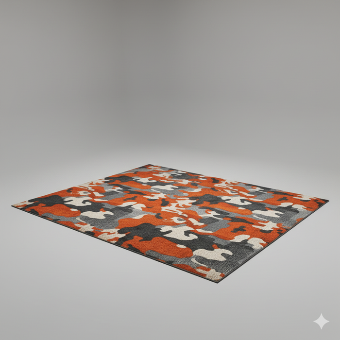 Rust Urban Camo Area Rug