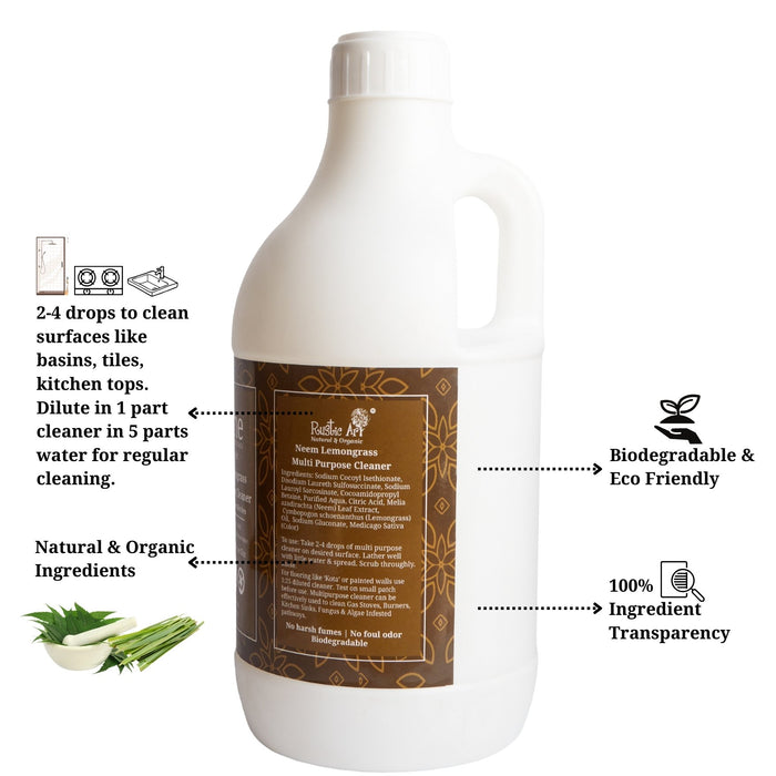 Rustic Art Neem Lemongrass Multipurpose Cleaner (1100g) (All Ages)