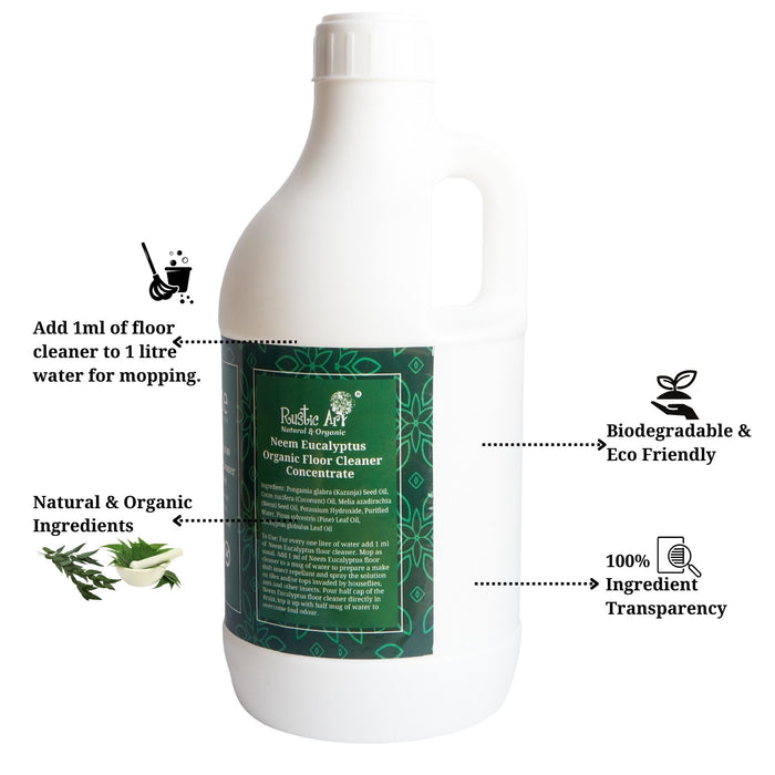 Rustic Art Organic Neem Eucalyptus Floor Cleaner Concentrate 1100g (All Ages)