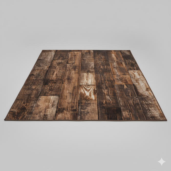 Rustic Wood Plank Area Rug