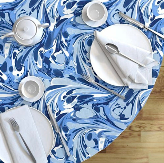 Sapphire Round Tablecloth MADE TO ORDER