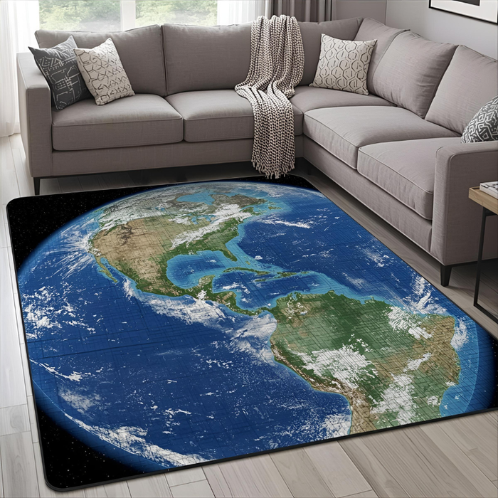 Satellite Earth View Area Rug