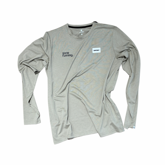 saysky clean motion longsleeve, beige, gone running.